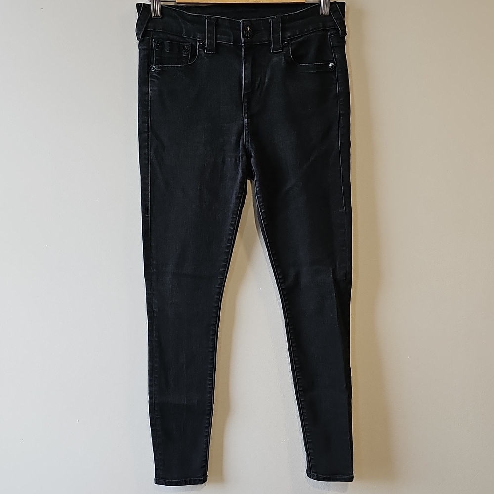 True Religion Women's Black 30x29 Skinny Jeans